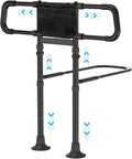 Bed Rails for Elderly Adults Safety:Adjustable Bedside Assist Rails with Storage Pockets,400LB Gravity Capacity, Non-Slip Handle, Sensor Night Light & Storage Pocket – Bed Cane & Handrail for Seniors