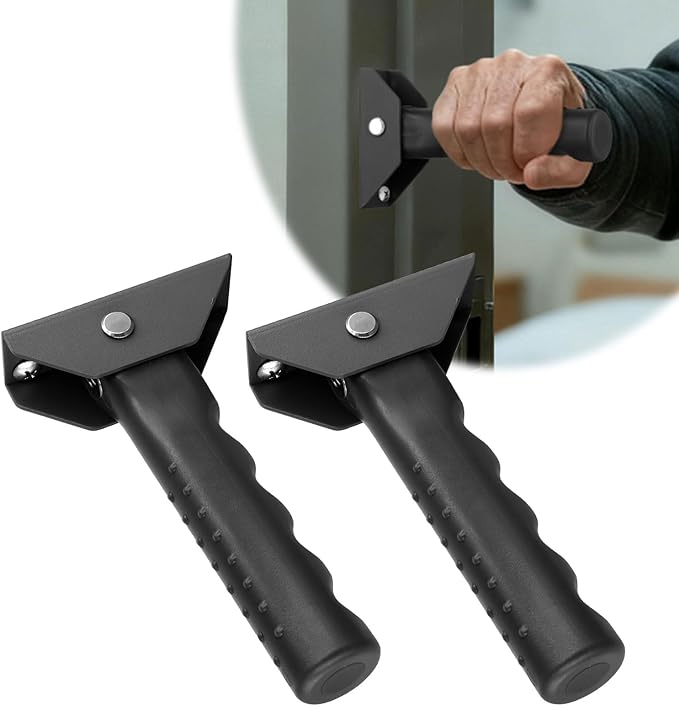 2Pcs Doorway Assist Handle Flip Up Grab Bar for Seniors & Mobility-Impaired Users, Providing Support & Balance, Non-Slip 300 LBS Capacity, Small Grab Handle for Steps/Stairs/Doorways