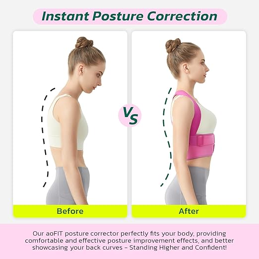 Posture Corrector for Women - Lightweight and Breathable Back Brace for Pain Relief, Rounded Shoulders and Hunchback, Compact & Portable with Fashionable Design, Invisible Under Clothes Blue XL