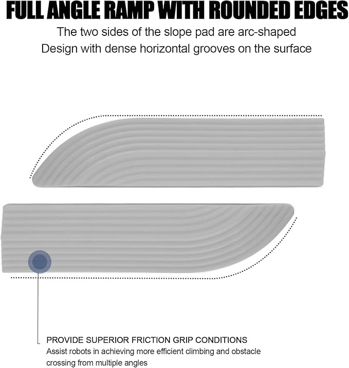 Rubber Threshold Ramp for Doorways, Grey, 4 Pack, Universal Vacuum Robot Door Sill Wheelchair Bathroom Access