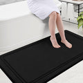 Grandaily Memory Foam Bath Mat Rug 59x34, Ultra Soft, Non-Slip and Absorbent Bathroom Rugs, Machine Wash Dry, Comfortable Bath Carpet for Bathroom Floor, Tub and Shower, Black
