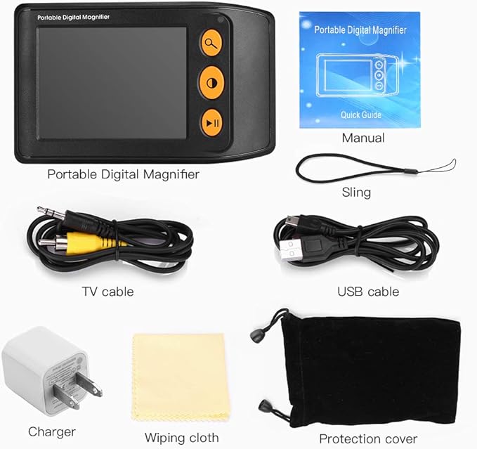 Eyoyo Portable Digital Video Magnifier Electronic Reading Aid 3.5 Inch LCD Screen for Low Vision 2x-25x Zoom Foldable Handle