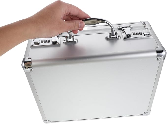 Combination Lock Medicine Box: Aluminum Alloy Medication Organizer with Handle - Medical Chest Storage Container for Home and Office Use