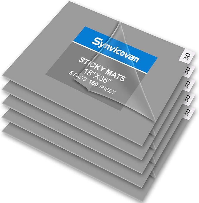 18" x 36" Grey Sticky Mat Tacky Pads Adhesive Floor Mat (5 Packs,150 Sheets,30 Sheets/Pack for Cleanroom Laboratory Hospital Construction Pets Home Indoor Gymnasium and Workshop