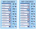 2 Pcs Chore Chart for Adults to do List My Chores Checklist Task Board Sliding Routine Chart for Kids, Memo Boards Slider Schedule DIY Detachable Daily Checklist Planning Table (2Pcs Blue My Chores)