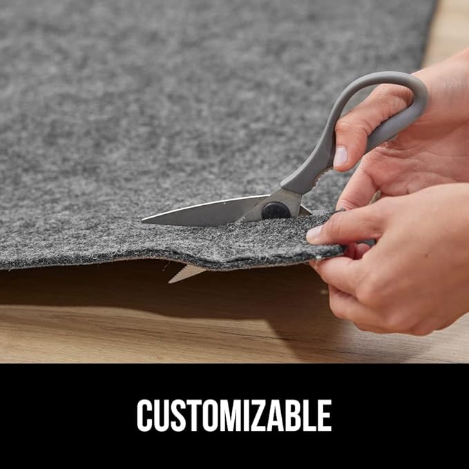 GORILLA GRIP Felt and Natural Rubber Stay in Place Slip Resistant Rug Pad, 1/8in Thick, 2x4 FT Protective Padding Under Area Rugs, Cushioned Gripper Pads, Carpet Runners, Hardwood Floors Protection