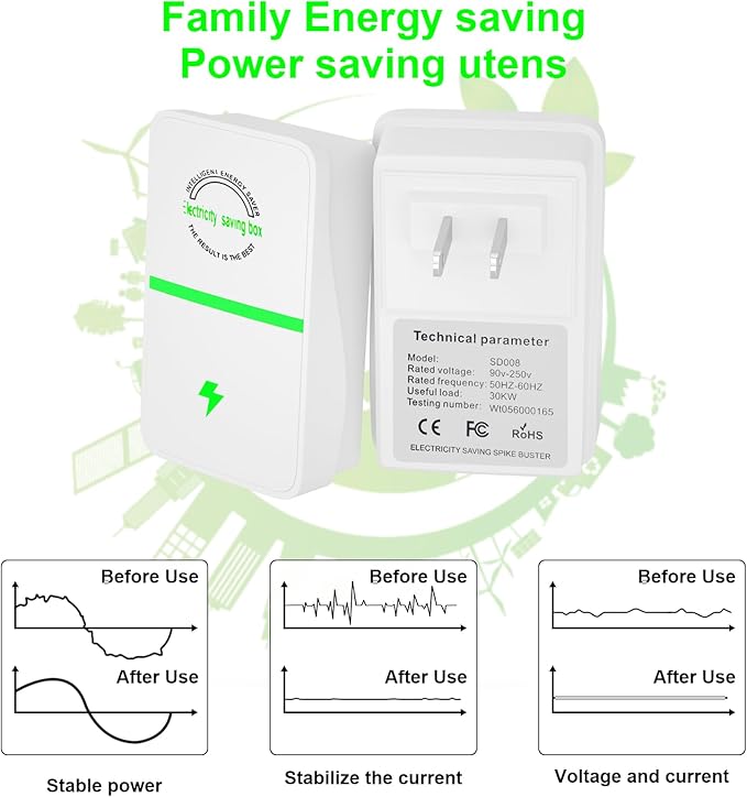 Power Saver Pro, 2025 New Power Saver Pro X, 4Pack Electricity Saving Box, Intelligent Stop Energy Watt Saving Device Reduces Energy Costs, Stabilize Voltage, US Plug, 90V-250V, 30kW