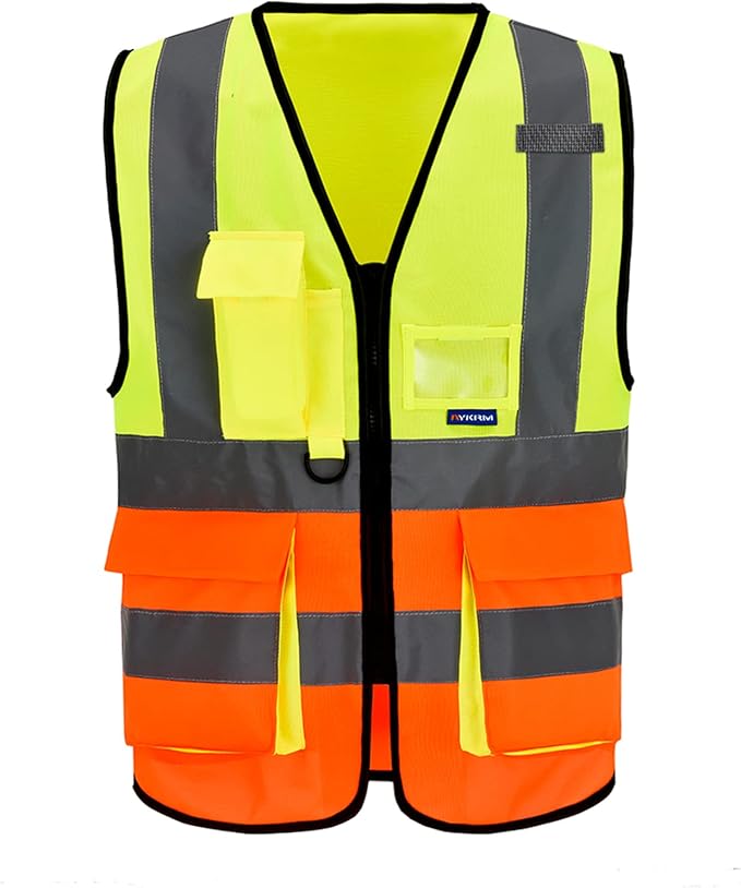 A-SAFETY construction vest women orange and yellow