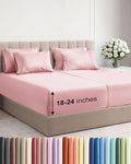 Extra Deep Split King Sheet Set - 7 Piece Breathable and Cooling Sheets - Hotel Luxury Bed Sheets Set - Easy Fit - Soft, Wrinkle Free and Comfy Sheets Set - Baby Pink Sheet Set with Extra Deep Pockets