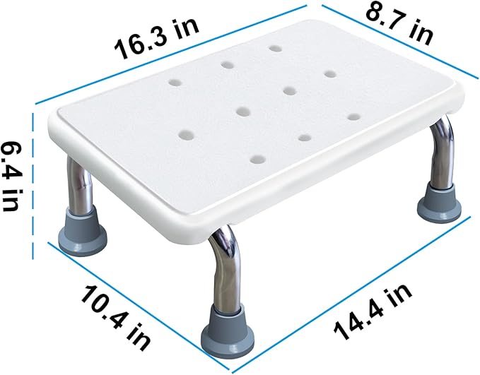 Aliseniors Step Stool for Adults with Non-Skid Platform and Rubber Feet, No Assembly 1 - Step Foot Stool for Kitchen, Toilet and high Bed, Holds up to 330 lbs