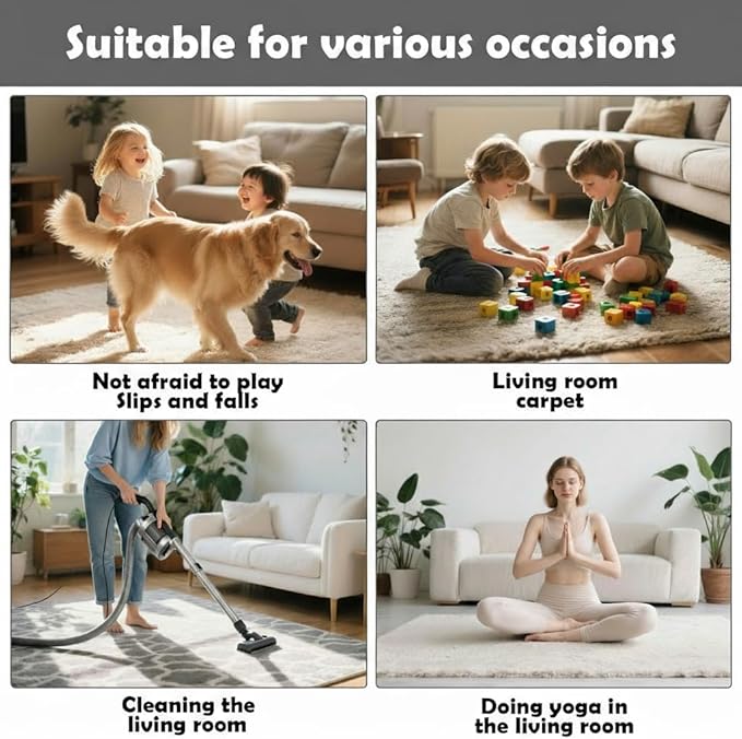 Rug Pad Grippers for Hardwood Floors & Tiles - No Damage Washable & Reusable, Double-Sided Non Slip Strong Adhesive Rug Pads Keep Corners Flat (24)