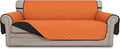 Easy-Going 4 Seater Sofa Slipcover Reversible Sofa Cover Water Resistant Couch Cover with Foam Sticks Elastic Straps Furniture Protector for Pets Children Dog Cat (XX-Large, Orange/Black)