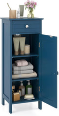 GLACER Bathroom Floor Cabinet, Multifunctional Storage Cabinet with 2 Adjustable Shelves, Space-Saving Storage Organizer, Ideal for Bathroom, Living Room, Kitchen (Blue)