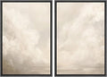 MUDECOR Framed Canvas Print Wall Art Neutral Cloudscape Soft Abstract Sky Illustrations Modern Art Decorative Bohemian Colorful Chic for Living Room, Bedroom, Office - 24"x36"x2 Black