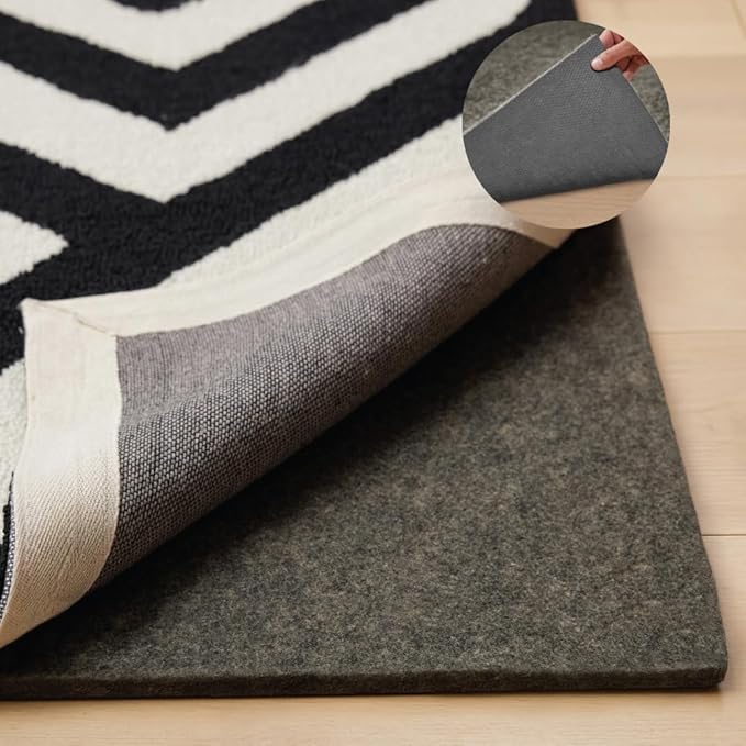 GORILLA GRIP Felt and Natural Rubber Stay in Place Slip Resistant Rug Pad, 1/4in Thick, 8x2 FT, Protective Padding Under Area Rugs, Cushioned Gripper Pads, Carpet Runners, Hardwood Floors Protection
