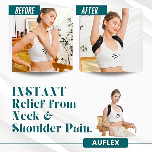 Posture Corrector for Men and Women - Breathable Mesh Upper Back Brace for Shoulder, Neck & Back Pain Relief - Adjustable Back Straightener, Size L (38-48 inches)