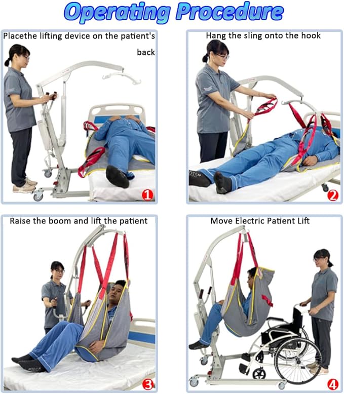 Manual Hydraulic Patient Lift Commode Sling, 440lb Weight Capacity, Body Transfer Lift Chair for Full/Partial, Paralysis Patients Lift for Home Use,Wheelchair/Bed/Toilet Transfers