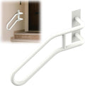 Right Side Wall Mounted handrail, Garge Door Stair Railing for 1-3 Steps(Polished White, Right Side, 230LBs Loading)
