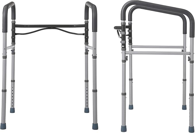 BIRDROCK HOME Toilet Seat Safety Railing Frames for Seniors | Handrail Support for Bathroom | Easy Install - Elderly, Handicap, Medical Disabled | Raised, Elevated, Assistance, Commode, (Safety Frame)