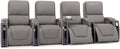 Seatcraft Apex Zero-Gravity CoolZero Italian Leather Home Theater Seating, Powered Headrest, Powered Lumbar, Powered Recline, Row of 4, Gray