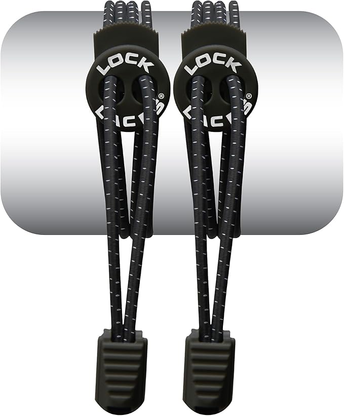 Lock Laces - Elastic No Tie Shoelaces 1 Size Fits All for Kids Adults Tieless Shoe Laces Tennis Shoes Sneakers