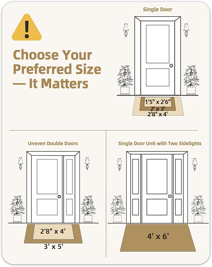Color&Geometry Warm White Beige Small Ultra Thin Indoor Door Mat 17"x30", Machine Washable Front Door Mat Non Slip, Low Profile Entrance Mat Indoor, Absorbent Carpet for Inside, Entry, Entryway (FOLD)