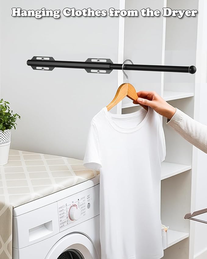 Valet Rod for Closet Pull Out, 12" Adjustable extending closet rod, Standard Retractable closet rod organization rack, Valet Clothing Hanger Rods Extender for Wardrobe Laundry Bathroom (Dark Obsidian)