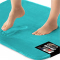 GORILLA GRIP Memory Foam Bath Rugs, Soft Absorbent Velvet Bathroom Mats, Durable Dots on Underside, Machine Washable Bathmat, Carpet Rug Room Decor for Shower Floor, 30x20 Mat, Turquoise