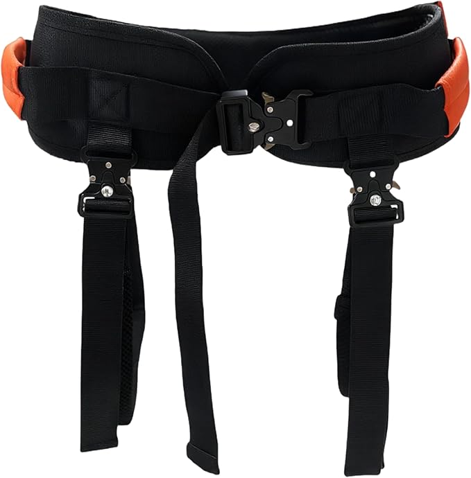 Upgraded Gait Belt with Metal Buckle, Transfer Belt with Handles and Leg Straps, Lift Belt for Seniors, Walking Support, Mobility and Elderly Assistance (Orange, Medium)