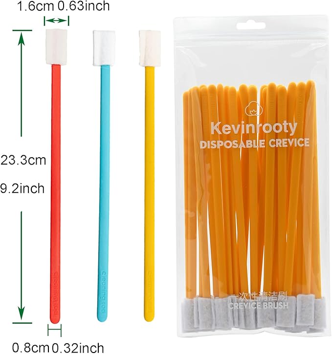 30PCS Crevice Cleaning Brush Tool Kit - Disposable Toilet Brush & Seat Cleaner (Yellow)