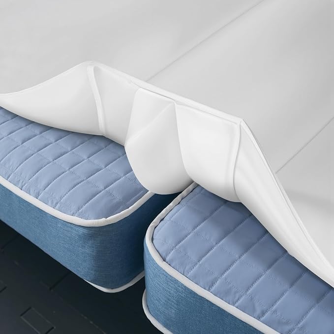 Upgrade 3-in-1 Bed Bridge Twin to King Bed Converter with Fitted Sheet- Mattress Gap Filler King Bed-with Sheet Strap Set 78"x 75"-Patent