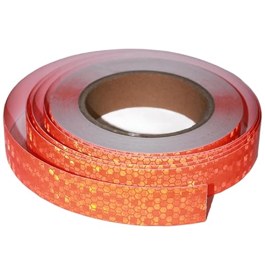 Industrial Reflective Tape Orange Outdoor Waterproof 1 inch, High Visibility Hazard Conspicuity Safety Marking Tape (66 feet)