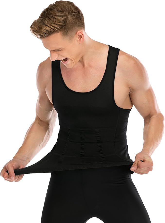 Mens Compression Shirt to Hide Gynecomastia Moobs Slimming Body Shaper Vest