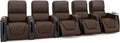 Seatcraft Apex Zero-Gravity CoolZero Italian Leather Home Theater Seating, Powered Headrest, Powered Lumbar, Powered Recline, Row of 5, Brown