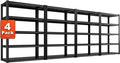 REIBII Garage Shelving 48.2" W Storage Shelves 3000LBS Metal Shelving Heavy Duty Adjustable Metal Shelf 5 Tier Pantry Shelves for Basement Warehouse Supermarket 72.2" H x 24.2" D x 48.2" W, 4 Pac