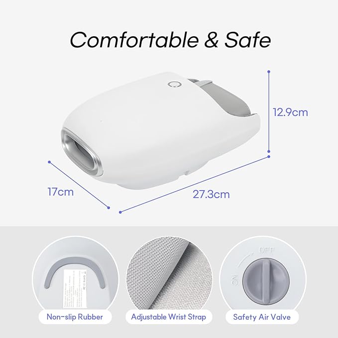 HuBDIC Hubicare Hand Massager with Heat and Fan Cooling, FSA Strong Compression, Roller Kneading and Wrist Coverage for Arthritis and Carpal Tunnel Relief Self Care Gift for Women Men