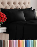 Full 6 Piece Sheet Set - Cooling & Breathable Bed Sheets - Hotel Luxury Bed Sheets for Women, Men, Kids & Teens - Comfy Bedding with Deep Pockets & Easy Fit - Soft and Wrinkle Free - Full Black Sheets