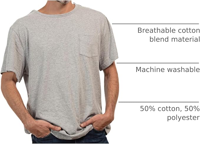 MAI We Care Post Shoulder Surgery Shirts for Men - Tear Away Recovery Apparel, Premium Chemotherapy Clothing