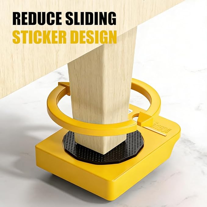 Easy Furniture Lifter Mover, Heavy Furniture Mover Tool Set with Adjustable Height Lifting Tool Lever & 4 Wheels, Floor Kit for Sofas & Kitchen Appliances
