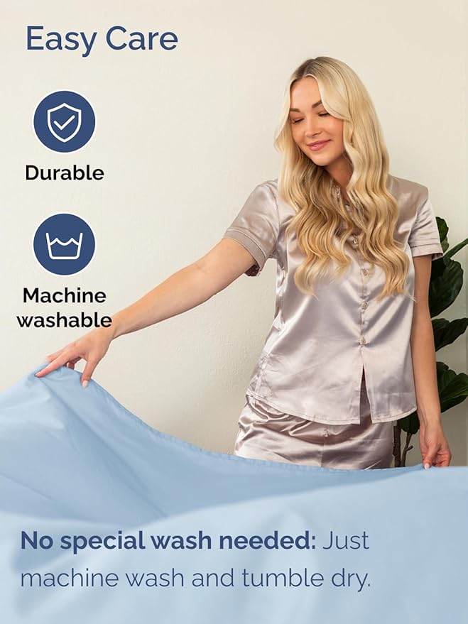 Extra Deep Full Sheet Set - 6 Piece Breathable & Cooling Sheets - Hotel Luxury Bed Sheets Set - Easy & Secure Fit - Soft, Wrinkle Free & Comfy Sheets Set - Sky Blue Sheet Set with Extra Deep Pockets