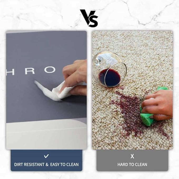 Bath Mat Rug, Rubber Non-Slip Quick Dry Bathroom Rugs, Super Absorbent Bath Mat, Thin Floor Shower Mat Fit Under Door, Bath Rug for Bathtub, Shower and Sink (17"x59", Grey)