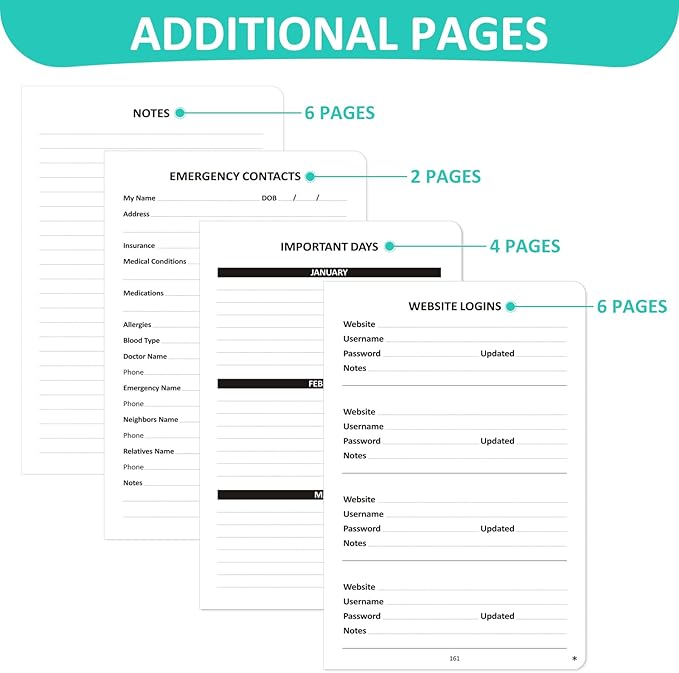 Address Book with Individual Alphabetical Tabs Laminated, Large Print Address Book with 468 Wide Lining Entry Spaces, Change of Address Labels, Hardcover Address Book 5.7 x 8.5" - Aquamarine