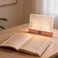 Book Light, Rechargeable Clear LED Flat Reading Light with 3 Colors & Timer, Dimmable Panel Plate Lamp Book Full Page Light for Reading in Bed at Night, for Women Readers Kids Book Lovers (Pink)