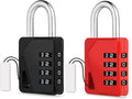 ZHEGE Locks for Locker with Code, Small Combo Lock with DIY Name Tags for School, Toolbox, Cabinet (Black & Red, 2 Pack)