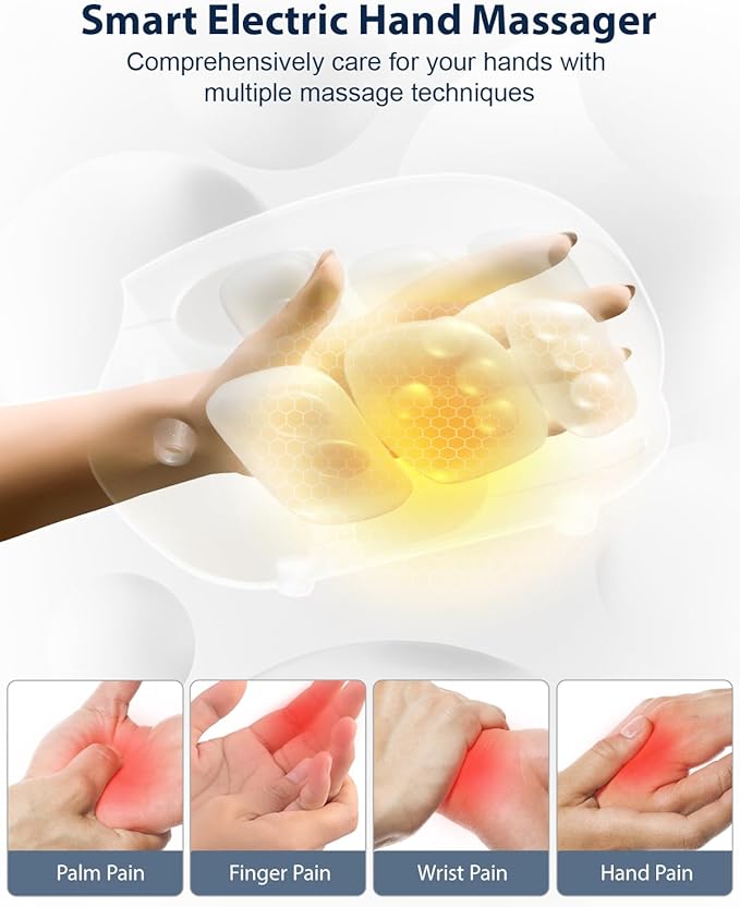 CINCOM Hand Massager - Cordless Hand Massager with Heat and Compression for Arthritis and Carpal Tunnel, Gifts for Women(Purple)
