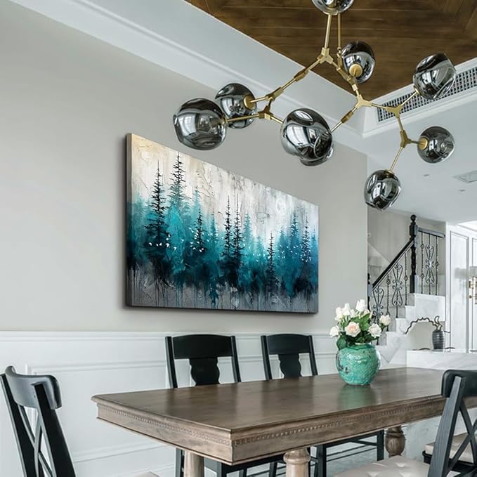 MHARTK66 Framed Canvas Wall Art For Living Room Wall Decor For Office Bedroom Decorations Black And White Abstract Wall Painting Forest Tree Textured Pictures Home Decor Artworks Ready to Hang