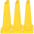 BESEA 6 Pack 36" Bright Yellow Traffic Safety Cones with Weighted Base, High-Visibility Parking Cones for Driveways, Business Parking Lots, Garages, Indoor/Outdoor Use