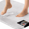 GORILLA GRIP Memory Foam Bath Rugs, Soft Absorbent Velvet Bathroom Mats, Durable Dots on Underside, Machine Washable Bathmat, Carpet Rug Room Decor for Shower Floor, 60x24 Mat, Light Gray