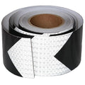 Black White Reflective Tape 4 inch X 66 feet, Outdoor Waterproof Hazard Conspicuity Warning Industrial Marking Tape