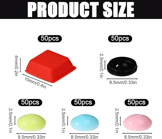 250pcs Visually Impaired Bump Dots, Silicone Assorted Colors & Sizes Vision Impaired Bump Dots Braille Blind Products Gadgets Spots Markers Stickers for Adults Blind Low Vision & Elderly